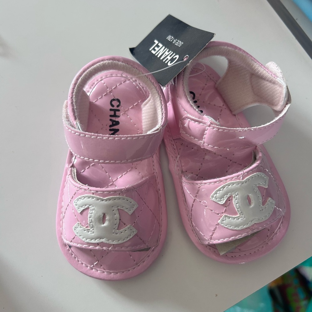 Chanel Quilted Pink Kids Sandals